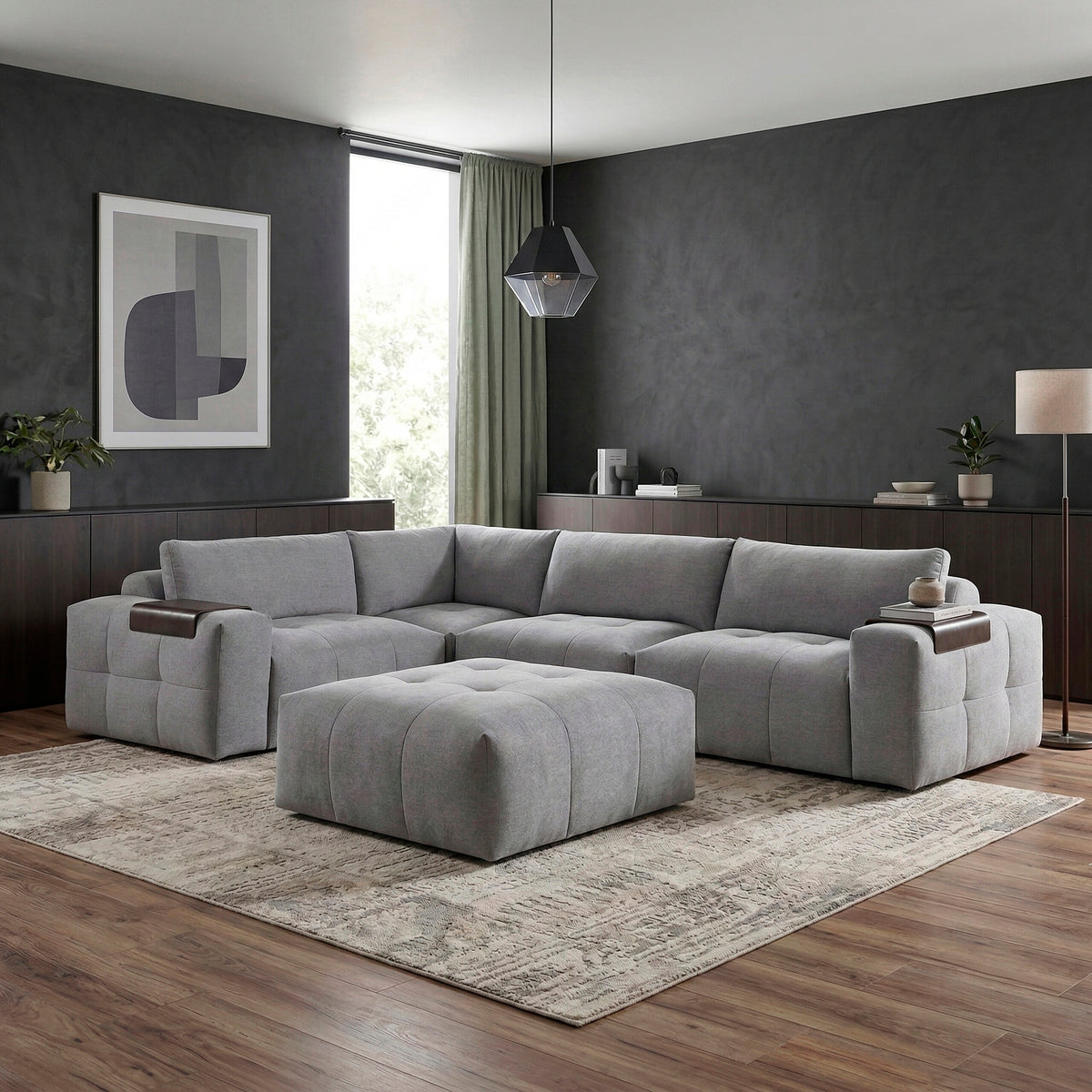 Tidal Gray 5-Piece Modular Sectional from Homelegance - Luna Furniture