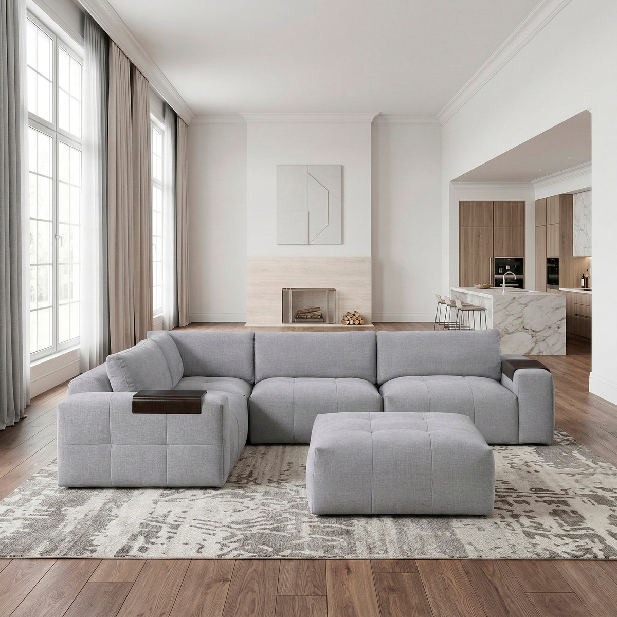 Tidal Gray 5-Piece Modular Sectional from Homelegance - Luna Furniture