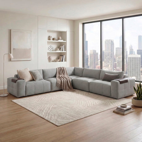 Tidal Gray 5-Piece Modular Sectional from Homelegance - Luna Furniture