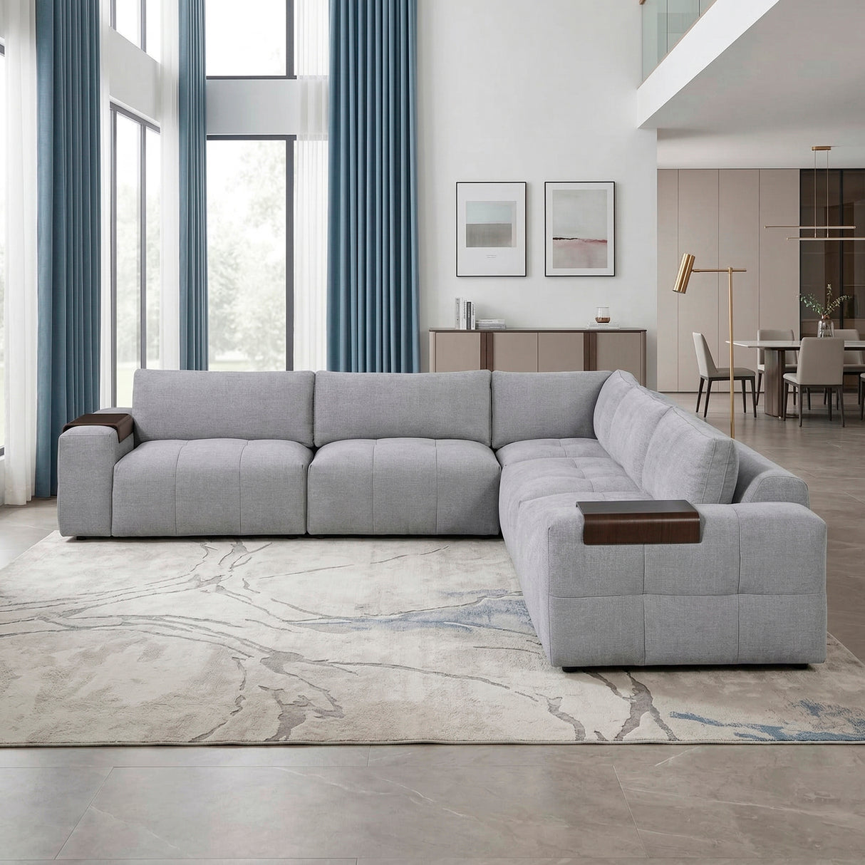 Tidal Gray 5-Piece Modular Sectional from Homelegance - Luna Furniture
