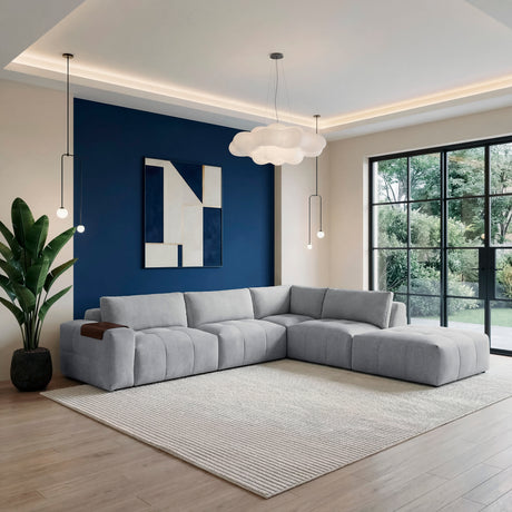 Tidal Gray 5-Piece Modular Sectional with Ottoman from Homelegance - Luna Furniture