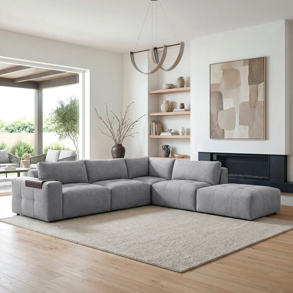 Tidal Gray 5-Piece Modular Sectional with Ottoman from Homelegance - Luna Furniture