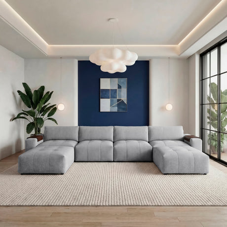 Tidal Gray 6-Piece Modular Sectional with Two Ottomans from Homelegance - Luna Furniture