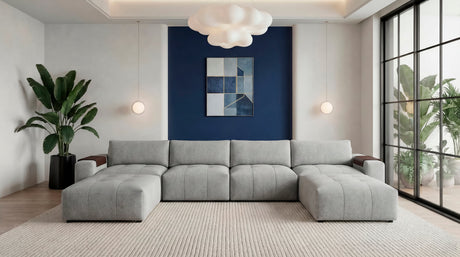 Tidal Gray 6-Piece Modular Sectional with Two Ottomans from Homelegance - Luna Furniture