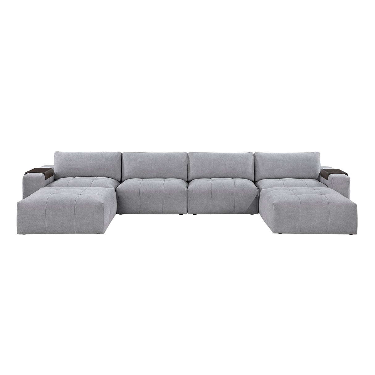 Tidal Gray 6-Piece Modular Sectional with Two Ottomans from Homelegance - Luna Furniture