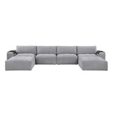 Tidal Gray 6-Piece Modular Sectional with Two Ottomans from Homelegance - Luna Furniture