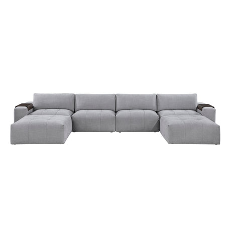 Tidal Gray 6-Piece Modular Sectional with Two Ottomans from Homelegance - Luna Furniture