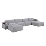 Tidal Gray 6-Piece Modular Sectional with Two Ottomans from Homelegance - Luna Furniture