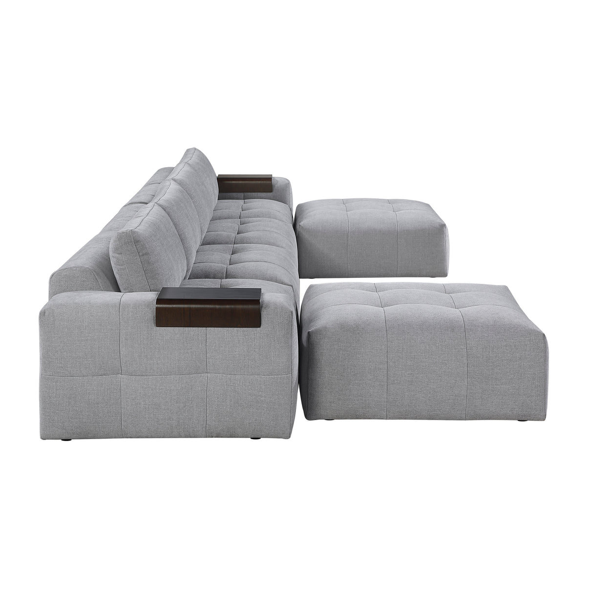 Tidal Gray 6-Piece Modular Sectional with Two Ottomans from Homelegance - Luna Furniture