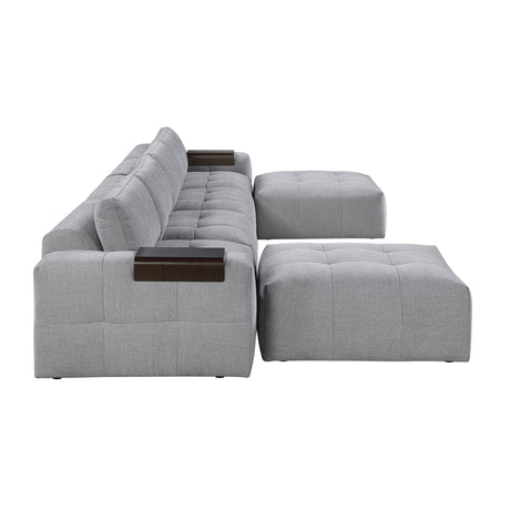 Tidal Gray 6-Piece Modular Sectional with Two Ottomans from Homelegance - Luna Furniture