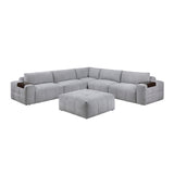 Tidal Gray 6-Piece Modular Sectional with Ottoman from Homelegance - Luna Furniture