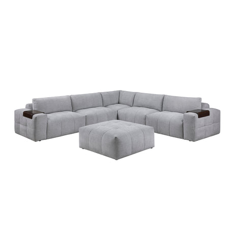Tidal Gray 6-Piece Modular Sectional with Ottoman from Homelegance - Luna Furniture