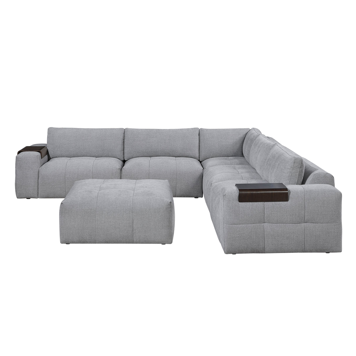 Tidal Gray 6-Piece Modular Sectional with Ottoman from Homelegance - Luna Furniture
