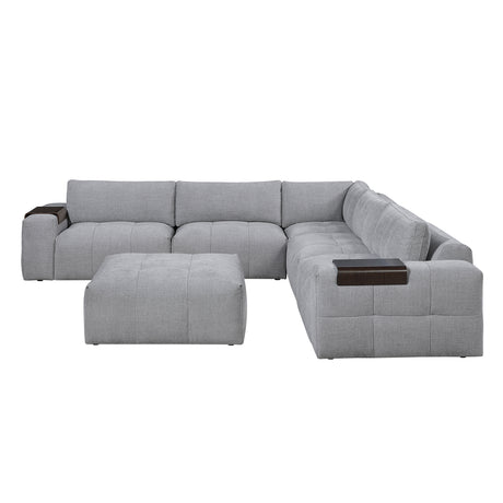 Tidal Gray 6-Piece Modular Sectional with Ottoman from Homelegance - Luna Furniture