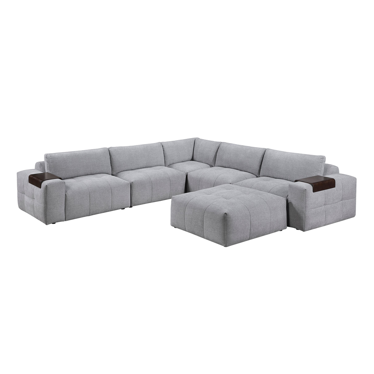 Tidal Gray 6-Piece Modular Sectional with Ottoman from Homelegance - Luna Furniture