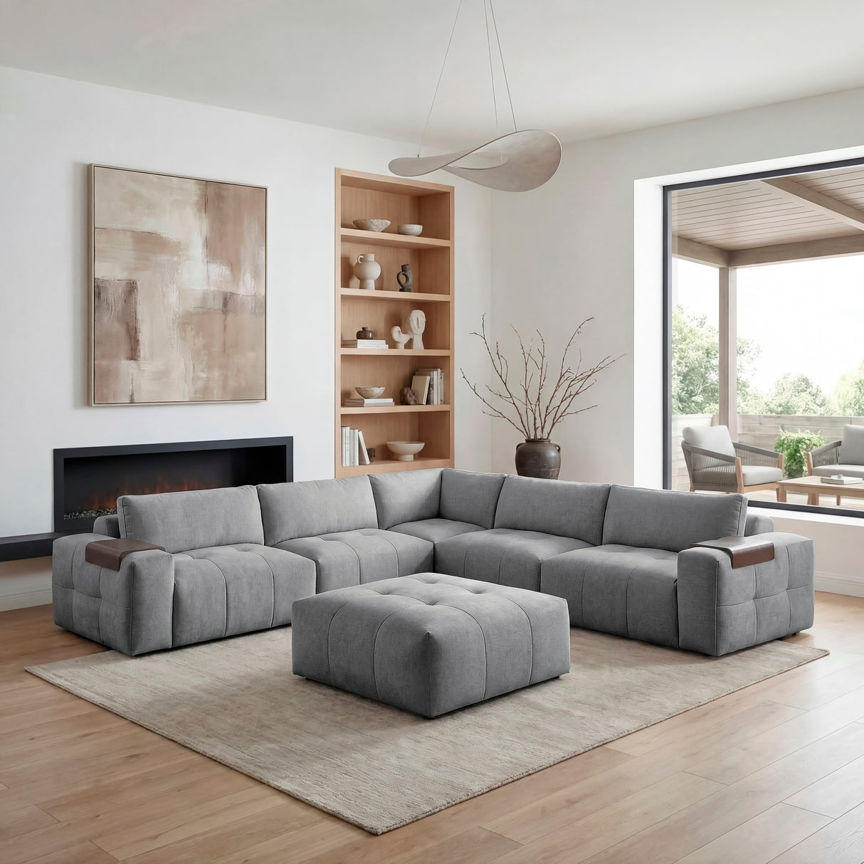 Tidal Gray 6-Piece Modular Sectional with Ottoman from Homelegance - Luna Furniture