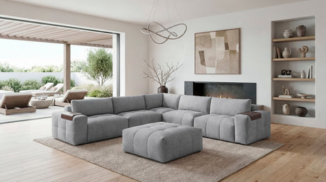 Tidal Gray 6-Piece Modular Sectional with Ottoman from Homelegance - Luna Furniture