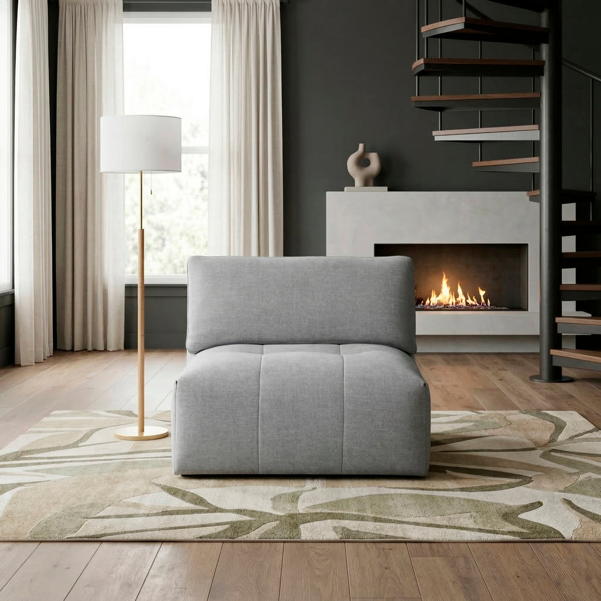 Tidal Gray Armless Chair from Homelegance - Luna Furniture