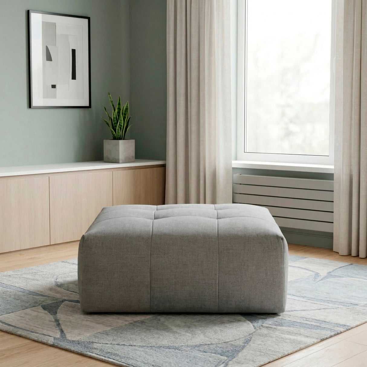Tidal Gray Ottoman with Caster from Homelegance - Luna Furniture