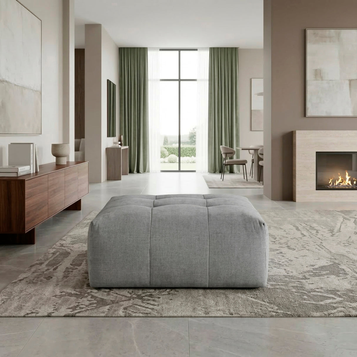 Tidal Gray Ottoman with Caster from Homelegance - Luna Furniture