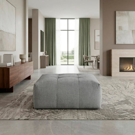 Tidal Gray Ottoman with Caster from Homelegance - Luna Furniture