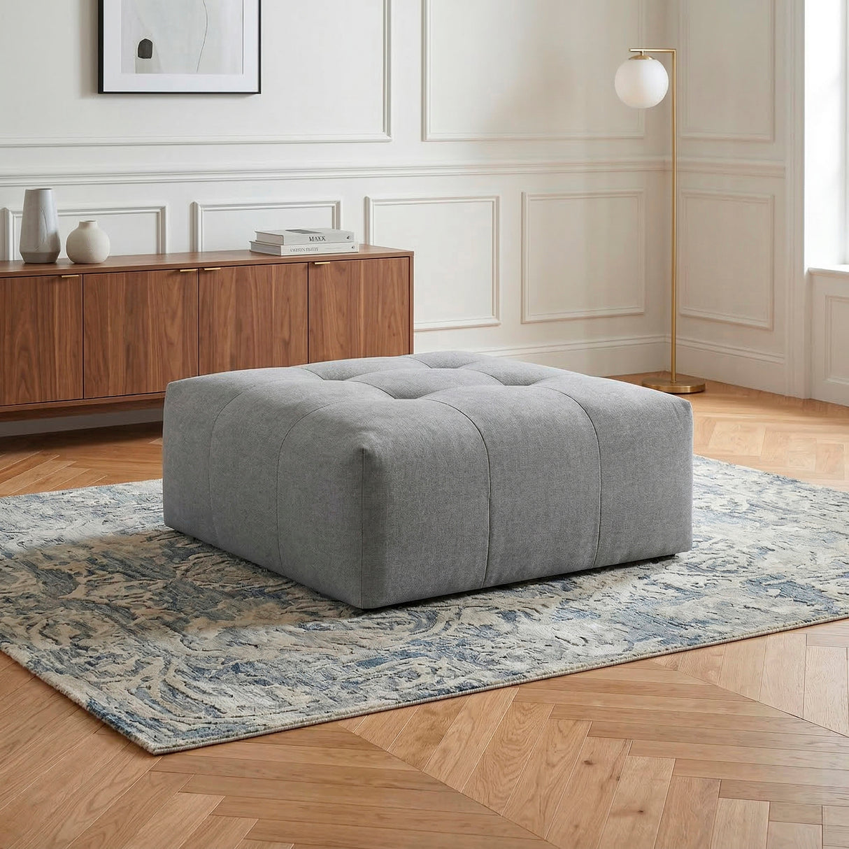 Tidal Gray Ottoman with Caster from Homelegance - Luna Furniture
