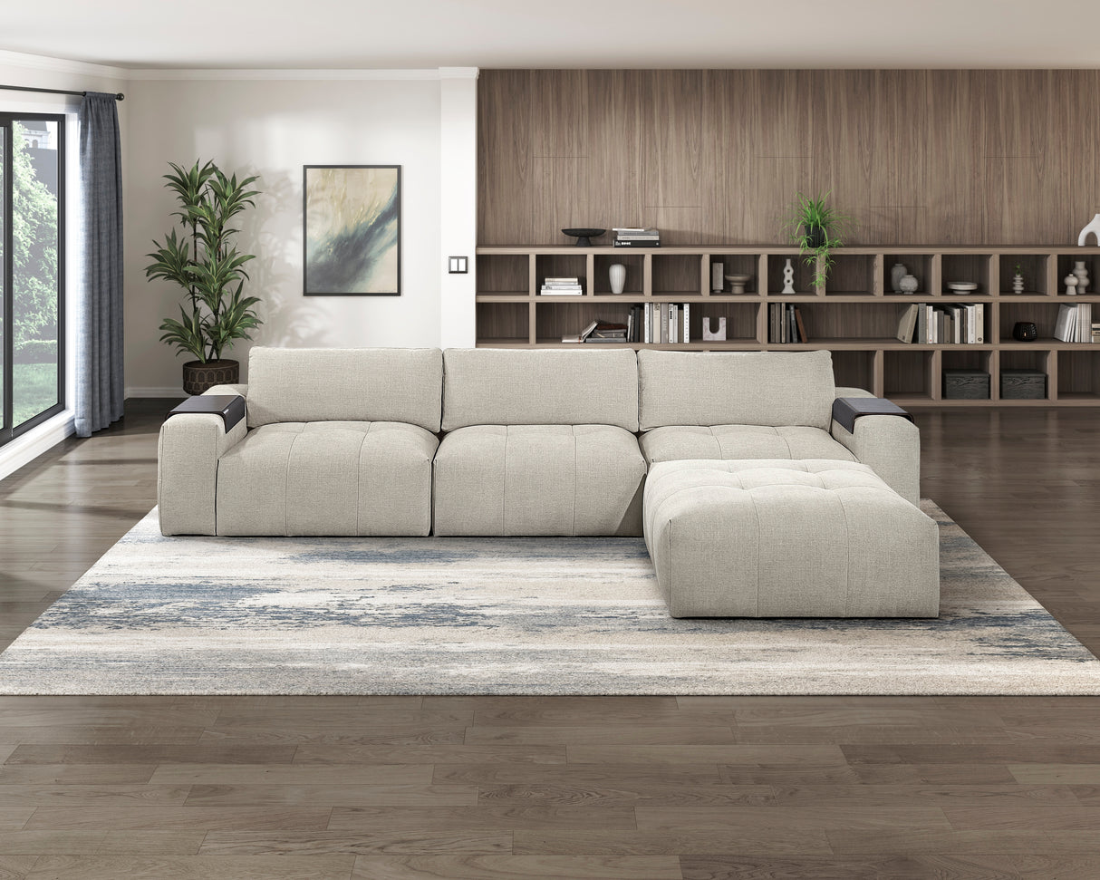 Tidal Taupe 4-Piece Modular Sectional with Ottoman from Homelegance - Luna Furniture