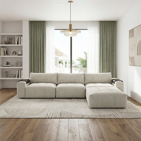 Tidal Taupe 4-Piece Modular Sectional with Ottoman from Homelegance - Luna Furniture