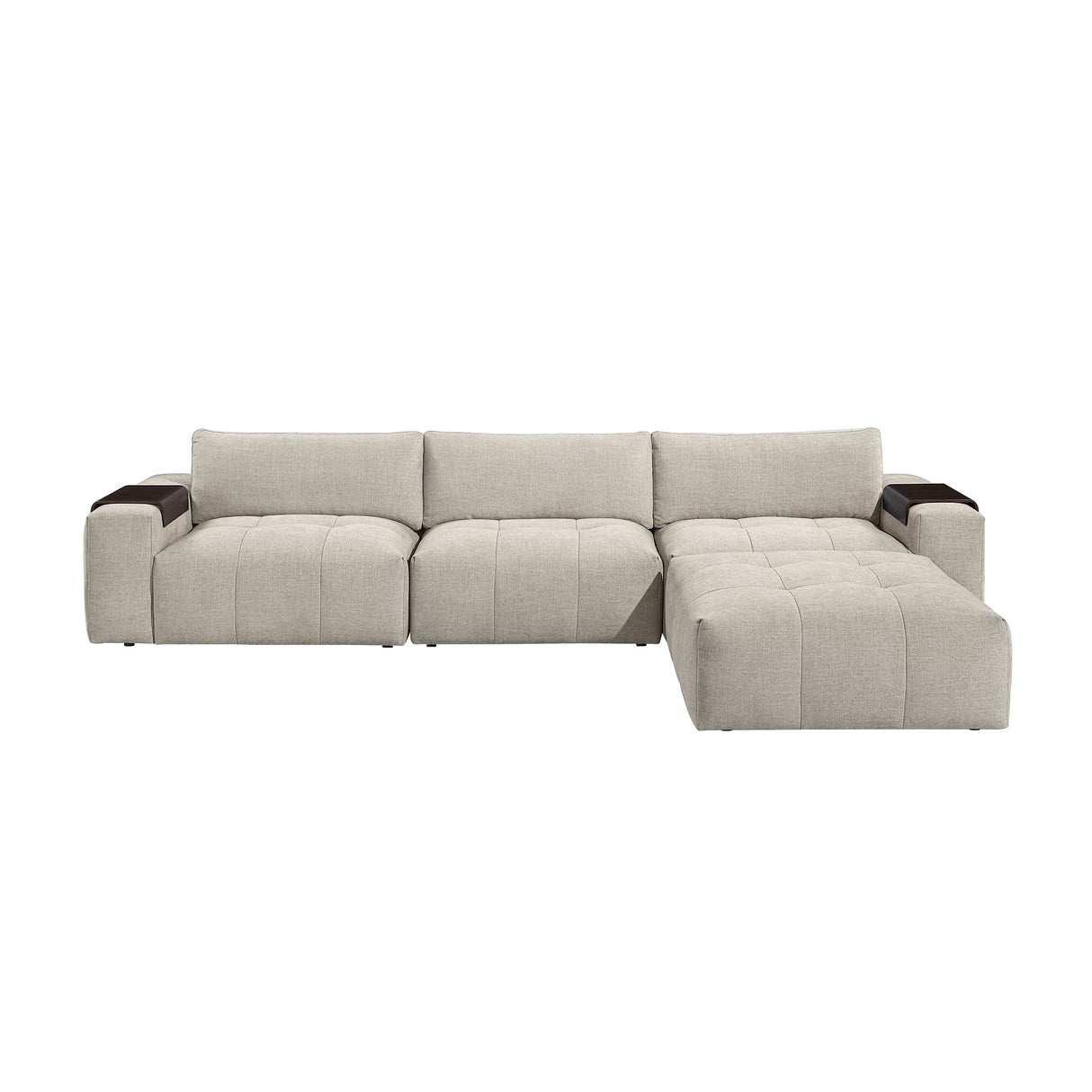 Tidal Taupe 4-Piece Modular Sectional with Ottoman from Homelegance - Luna Furniture