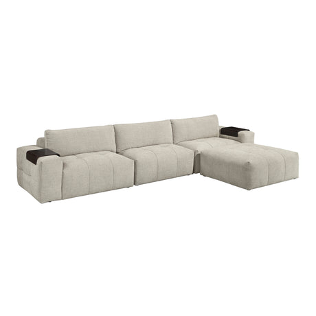 Tidal Taupe 4-Piece Modular Sectional with Ottoman from Homelegance - Luna Furniture