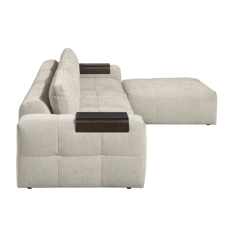 Tidal Taupe 4-Piece Modular Sectional with Ottoman from Homelegance - Luna Furniture