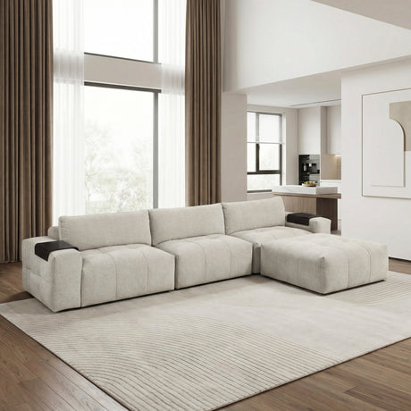 Tidal Taupe 4-Piece Modular Sectional with Ottoman from Homelegance - Luna Furniture