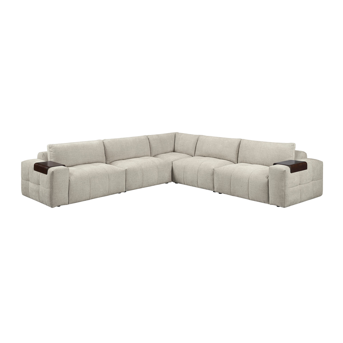 Tidal Taupe 4-Piece Modular Sectional with Ottoman from Homelegance - Luna Furniture