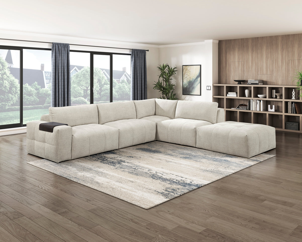 Tidal Taupe Ottoman with Caster from Homelegance - Luna Furniture