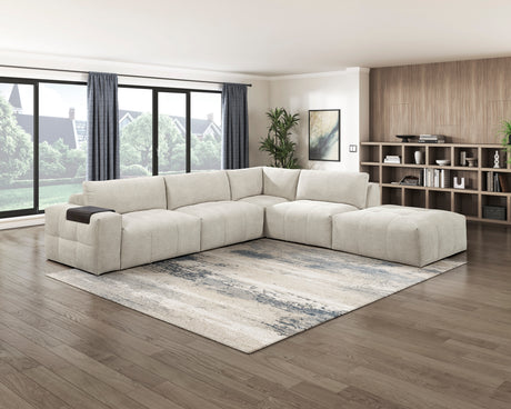 Tidal Taupe Ottoman with Caster from Homelegance - Luna Furniture
