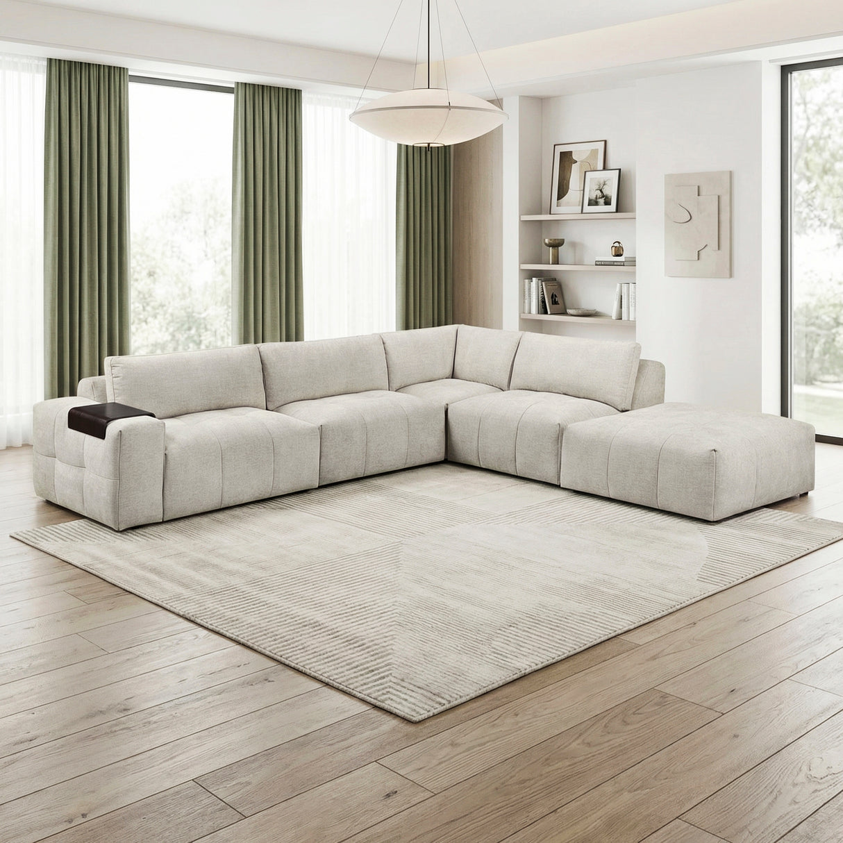 Tidal Taupe 5-Piece Modular Sectional with Ottoman from Homelegance - Luna Furniture