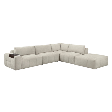 Tidal Taupe 5-Piece Modular Sectional with Ottoman from Homelegance - Luna Furniture
