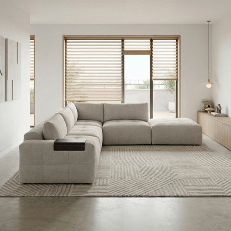 Tidal Taupe 5-Piece Modular Sectional with Ottoman from Homelegance - Luna Furniture