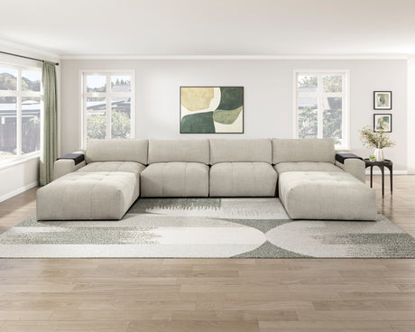 Tidal Taupe 6-Piece Modular Sectional with Two Ottomans from Homelegance - Luna Furniture