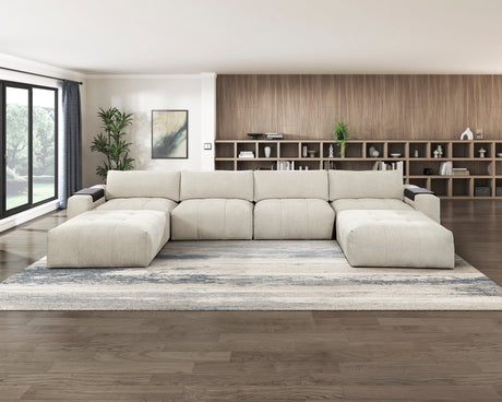 Tidal Taupe Ottoman with Caster from Homelegance - Luna Furniture