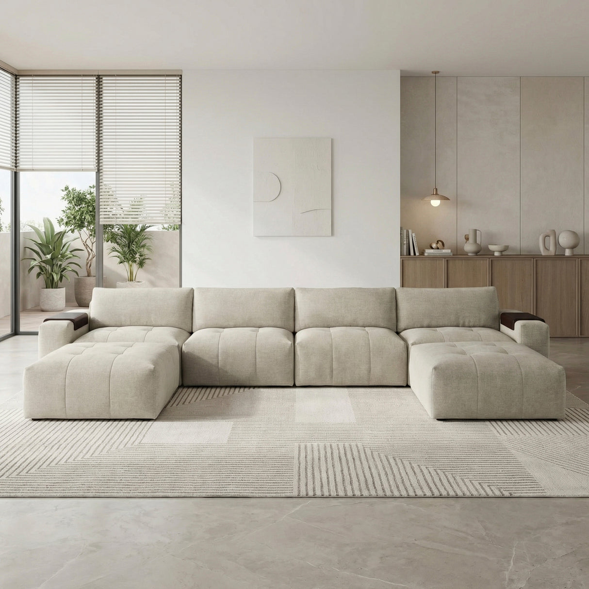 Tidal Taupe 6-Piece Modular Sectional with Two Ottomans from Homelegance - Luna Furniture