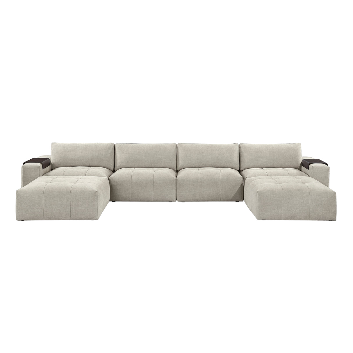 Tidal Taupe 6-Piece Modular Sectional with Two Ottomans from Homelegance - Luna Furniture