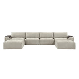 Tidal Taupe 6-Piece Modular Sectional with Two Ottomans from Homelegance - Luna Furniture