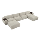 Tidal Taupe 6-Piece Modular Sectional with Two Ottomans from Homelegance - Luna Furniture
