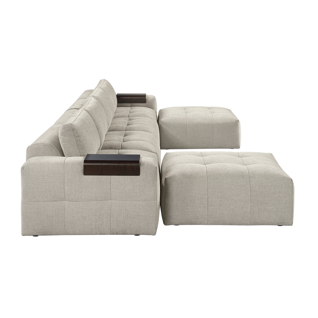 Tidal Taupe 6-Piece Modular Sectional with Two Ottomans from Homelegance - Luna Furniture
