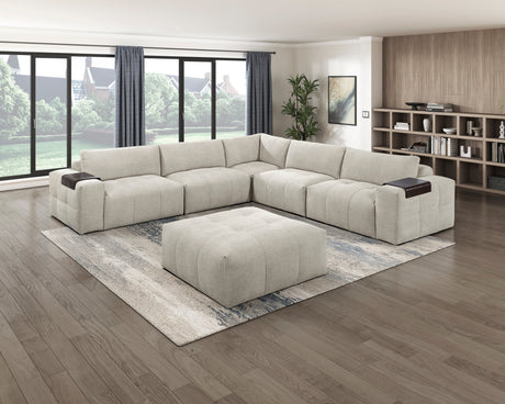 Tidal Taupe Ottoman with Caster from Homelegance - Luna Furniture