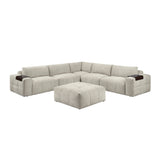Tidal Taupe 6-Piece Modular Sectional with Ottoman from Homelegance - Luna Furniture