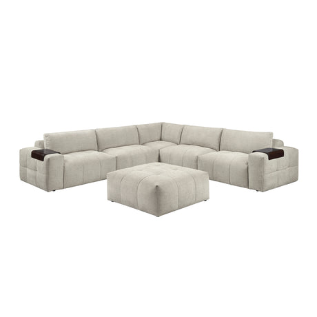 Tidal Taupe 6-Piece Modular Sectional with Ottoman from Homelegance - Luna Furniture