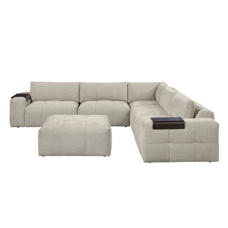Tidal Taupe 6-Piece Modular Sectional with Ottoman from Homelegance - Luna Furniture