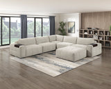 Tidal Taupe Ottoman with Caster from Homelegance - Luna Furniture